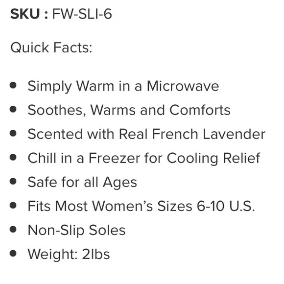 Grey “Warmies” brand slippers, heatable, weighted & fuzzy -size 8-10 NWOT - Picture 10 of 12